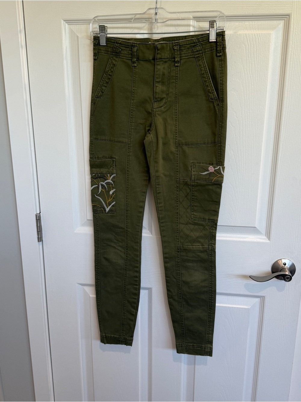 Anthropologie Austen Embroidered Utility Pants - Picture 5 of 9